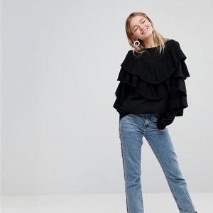 MONKI ruffled sparkle sweater